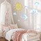 Summer Sun Wall Decals, Watercolor White Clouds Wall Sticker, Boy Girl Room Decoration Sun Stickers, Peel and Stick Removable Sun and White Clouds Wall Decor,for Boys and Girls Room, Children's Bedroom.